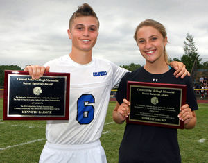Kenny Barone and Meredith Rubin received the Colonel John McHugh Memorial Award. Image courtesy of the Progress at http://newjerseyhills.com/the_progress/. 