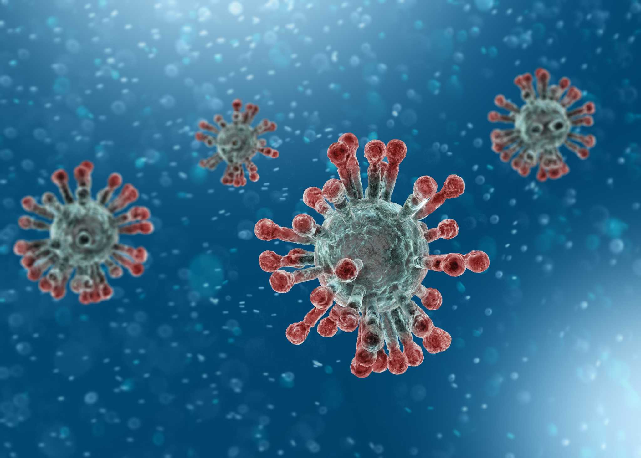 Microscopic view of Coronavirus, a pathogen that attacks the respiratory tract. Analysis and test, experimentation. Sars