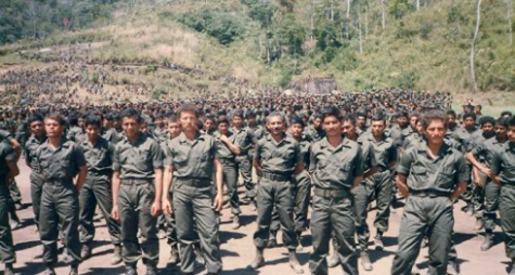 Photographed are the Contras, right-wing groups in Nicaragua. (Photo courtesy of fair.org)